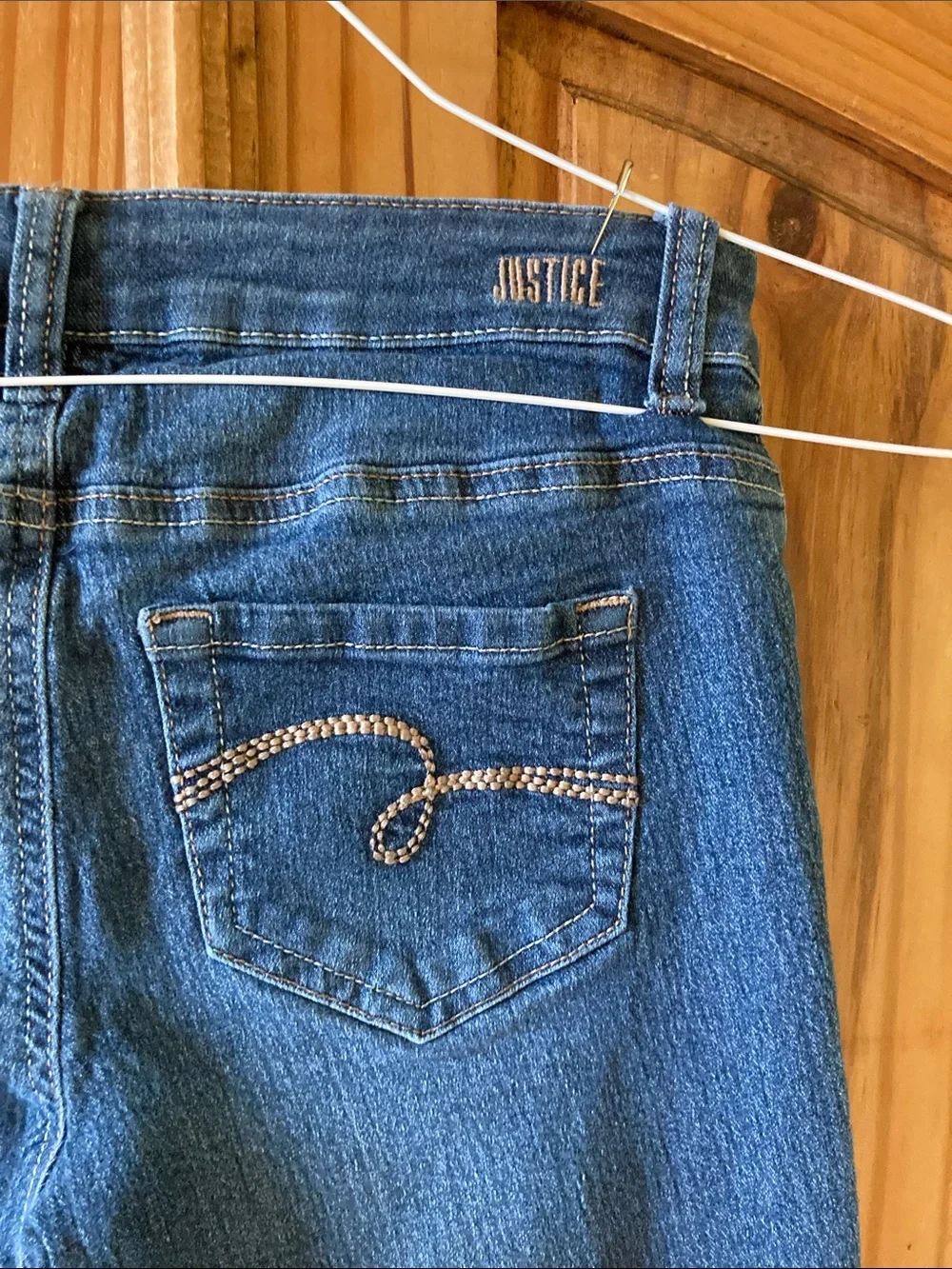 Girls Justice Mid Rise Skinny blue jeans size 14 Slim